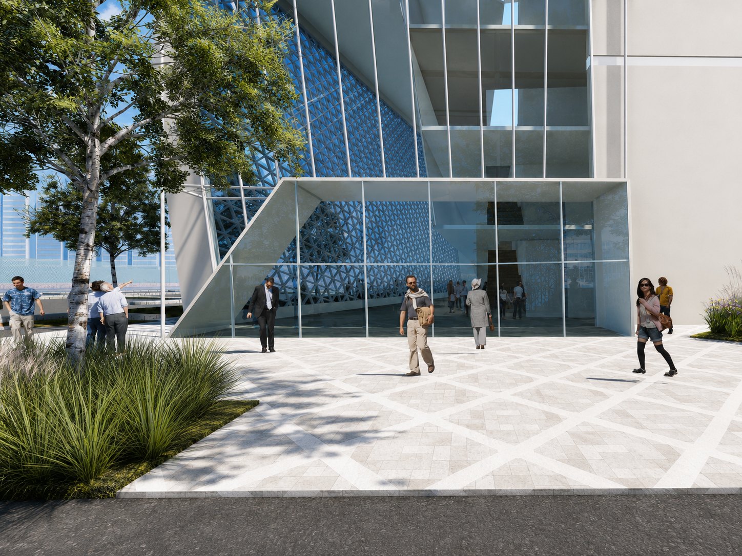 Entrance and glass façade