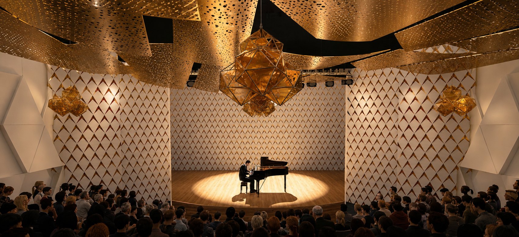 The concert hall in performance