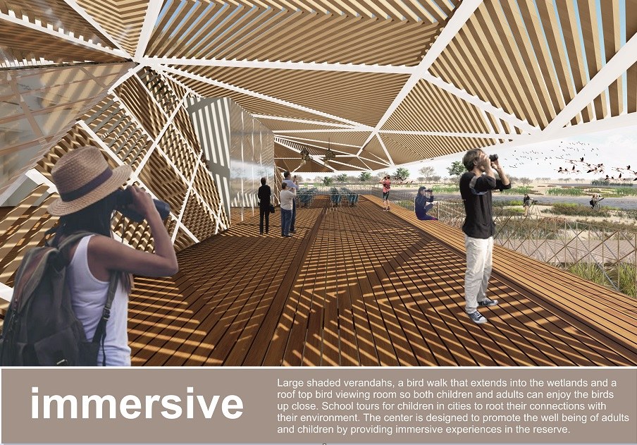 Immersive shaded verandah and bird walk