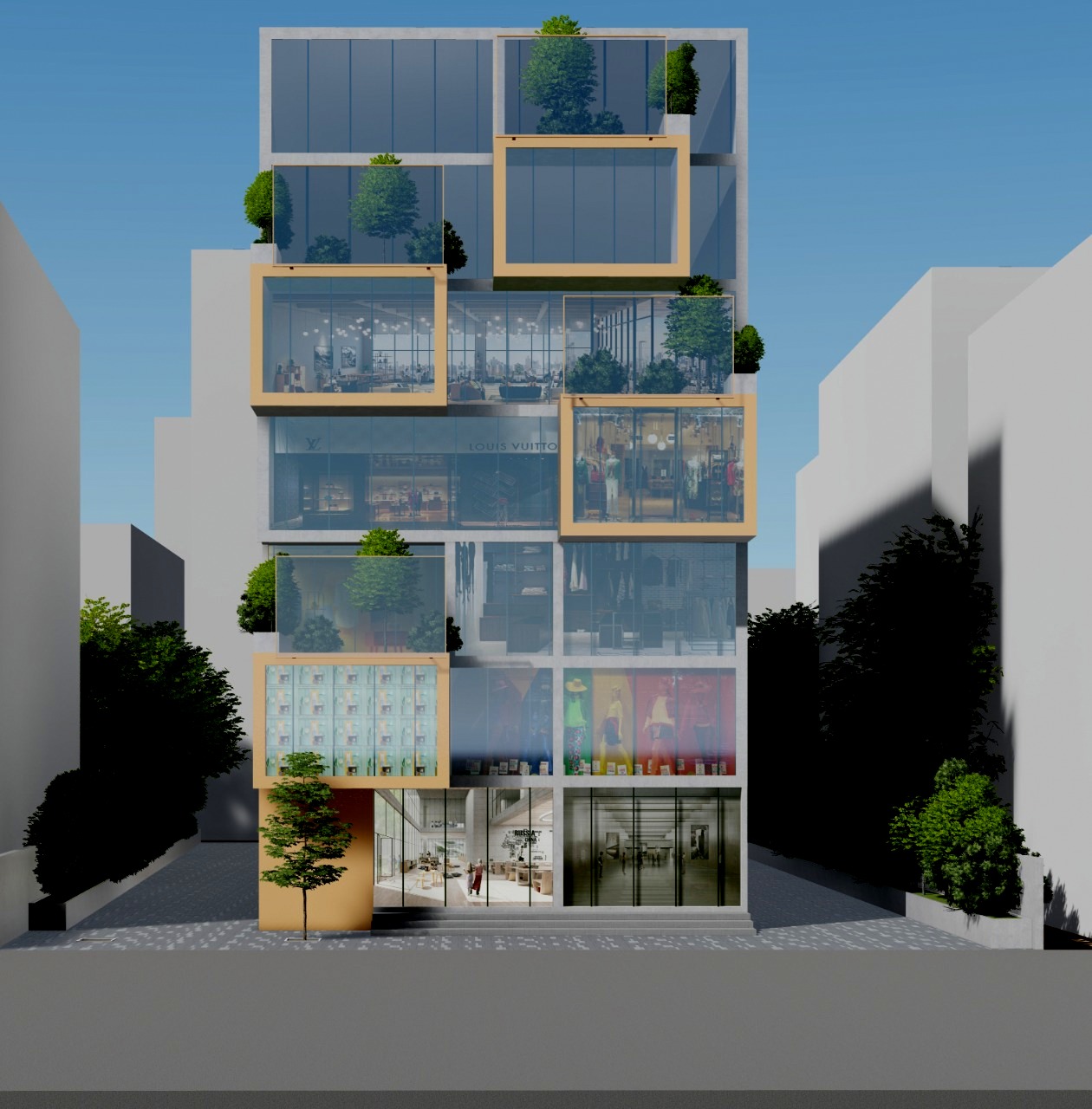 Attibele — stacked-volume façade study