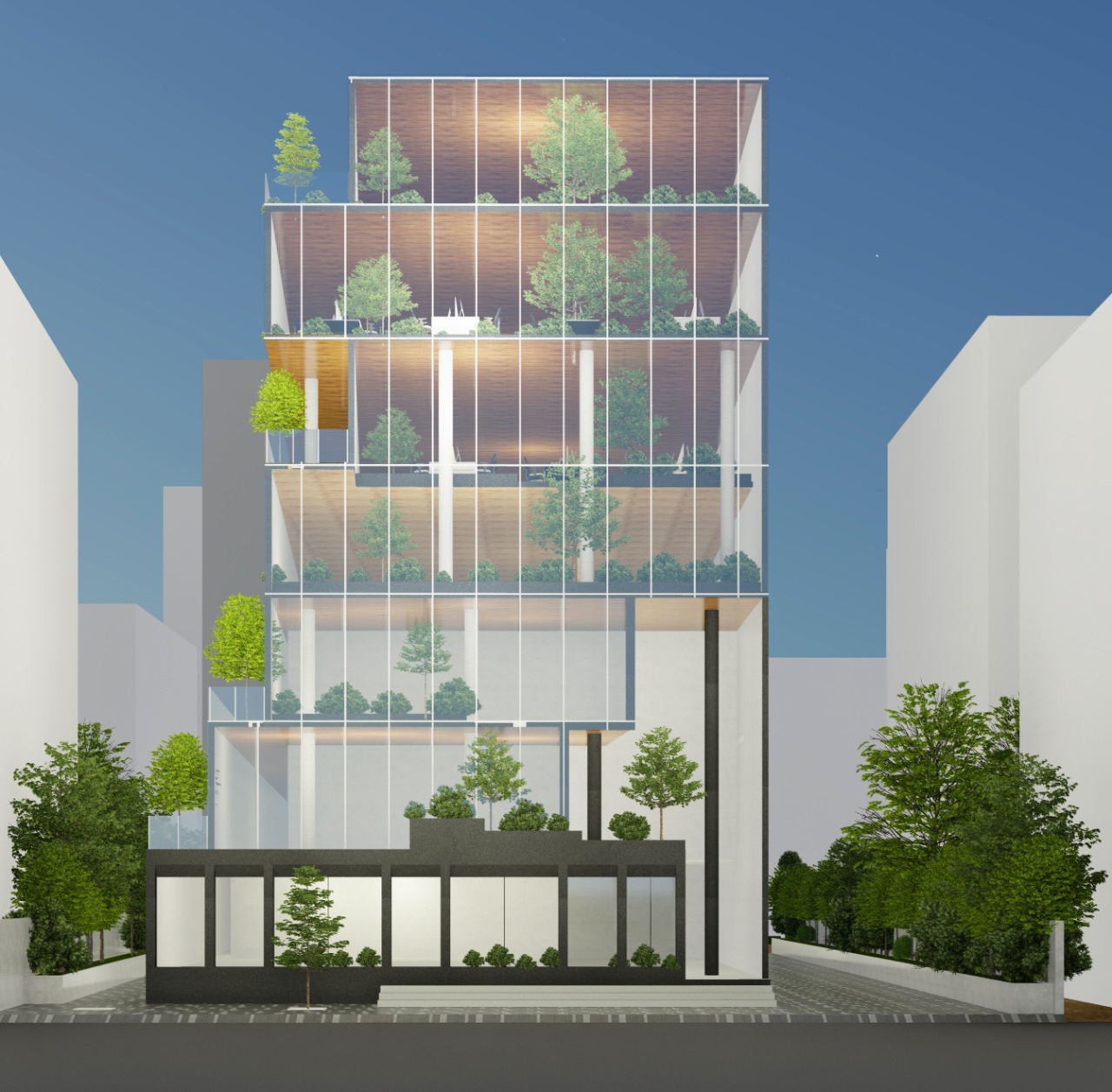 Attibele — terraced green façade concept