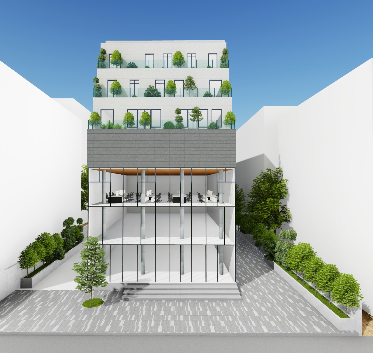 Attibele — double-height glazed office floors
