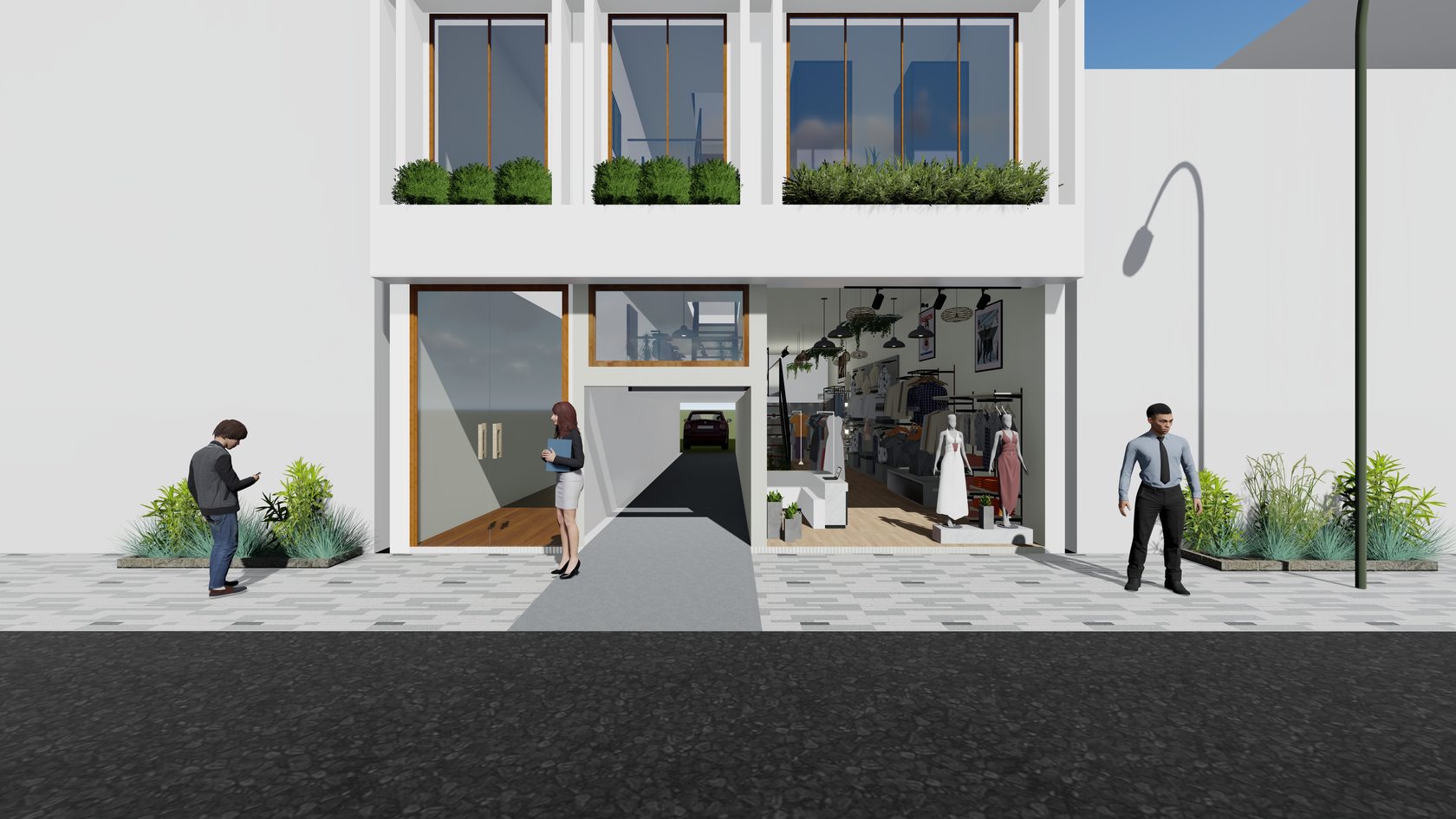 Davis Complex — revitalised retail street frontage