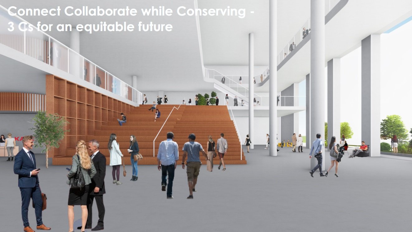 L&T Innovation Hub — central forum with stepped seating
