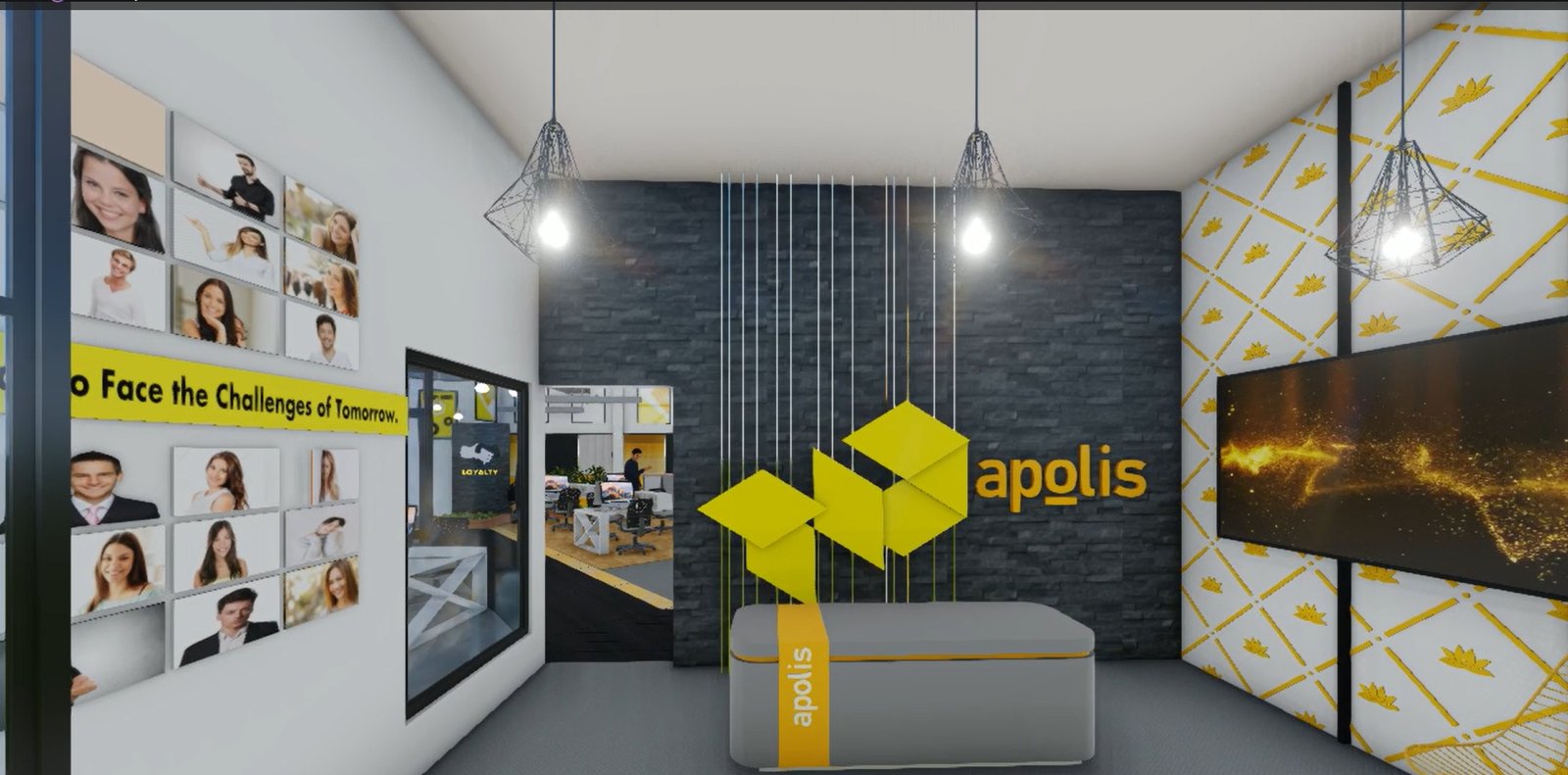 Cinch · Technopark — apolis reception with team photo wall