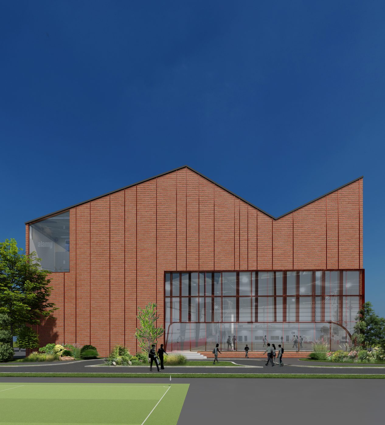 EDU Asia — sports hall with full-height glazed wall