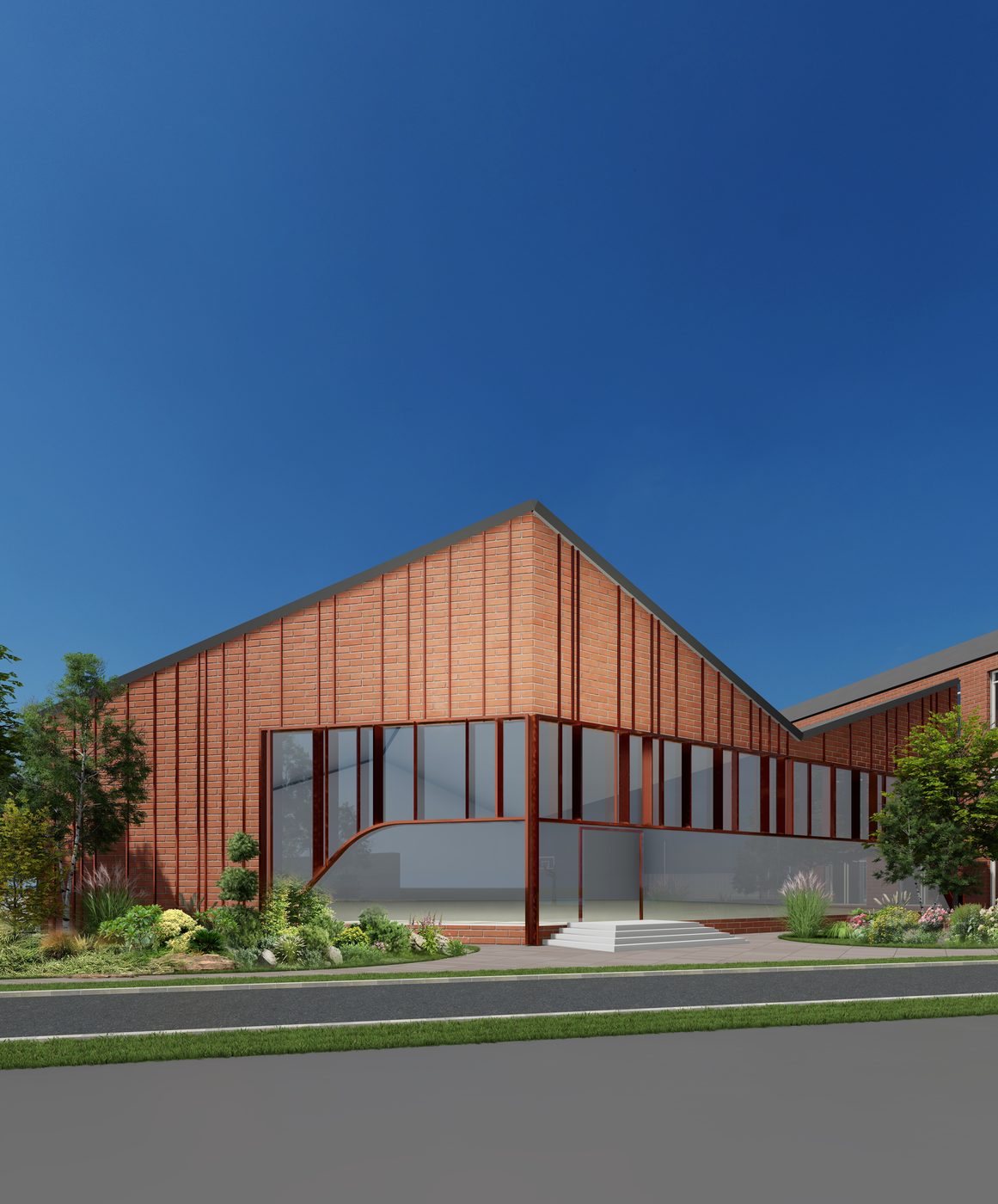 EDU Asia — gymnasium corner with angled glazing