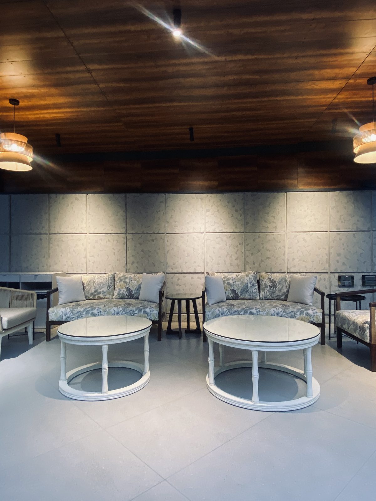 Bafna residence — pavilion seating with twin round tables