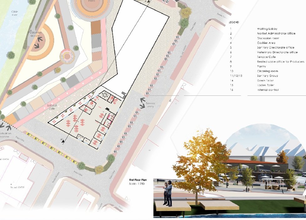 Sibiu — first floor plan showing administrative offices